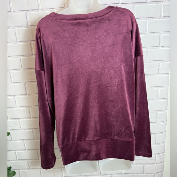 Cable & Gauge Women's Burgundy 2 pcs Jogger set top & pants /size L - Picture 6 of 15